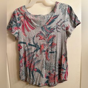 LOFT Floral Short Sleeve Tee
